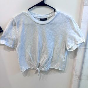 Topshop white cropped tshirt. Size 6.